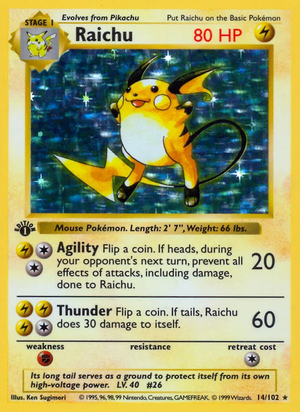 Raichu Pokemon card