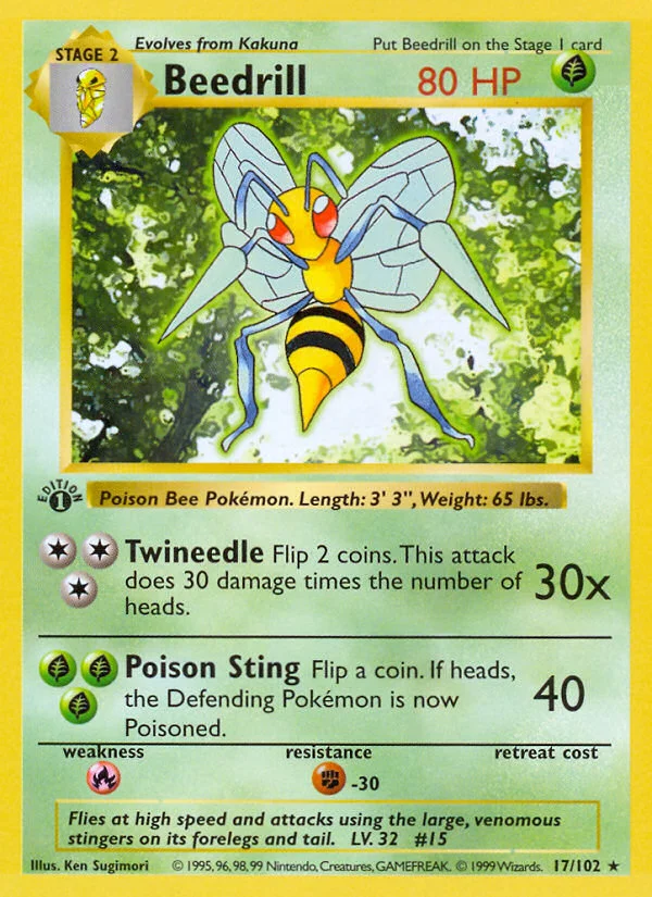 Beedrill Pokemon card