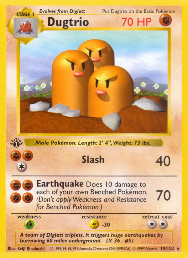 Dugtrio Pokemon card