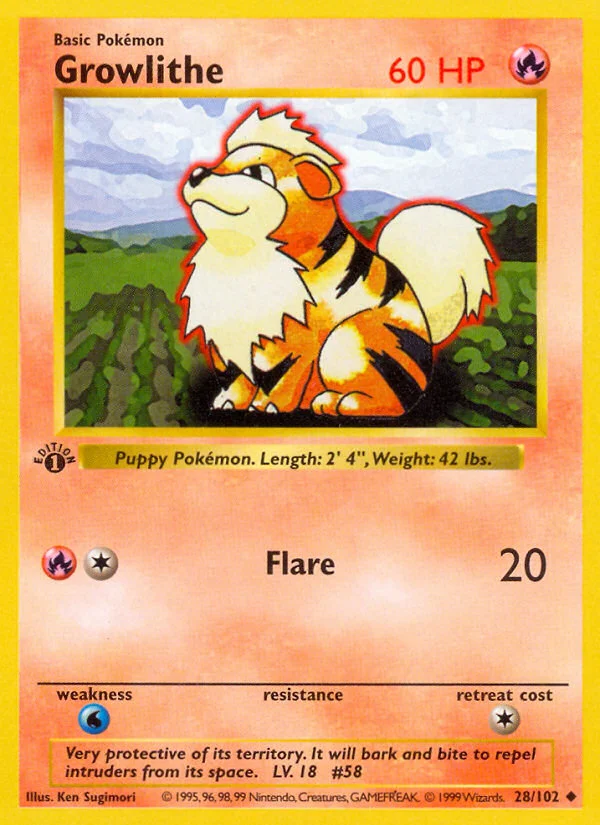 Growlithe Pokemon card