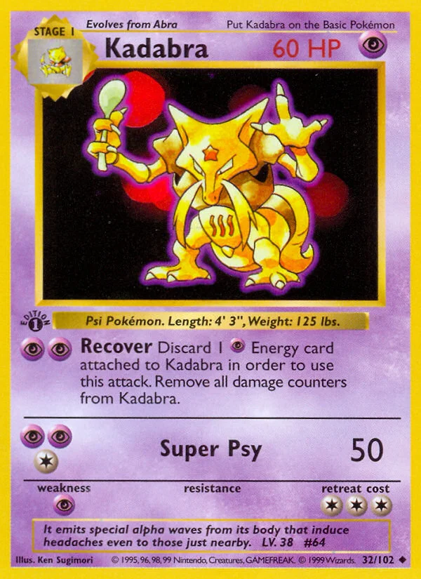 Kadabra Pokemon card