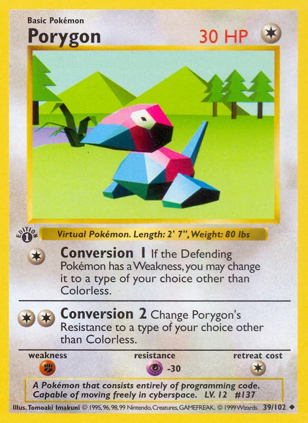 Porygon Pokemon card