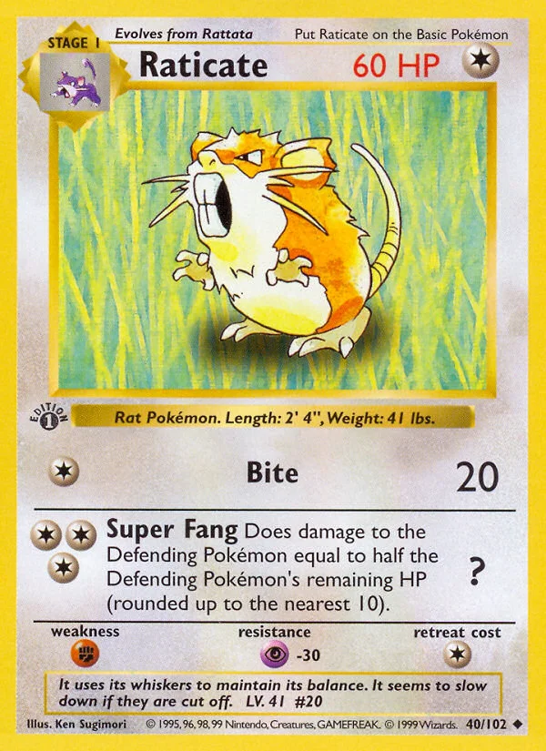 Raticate Pokemon card