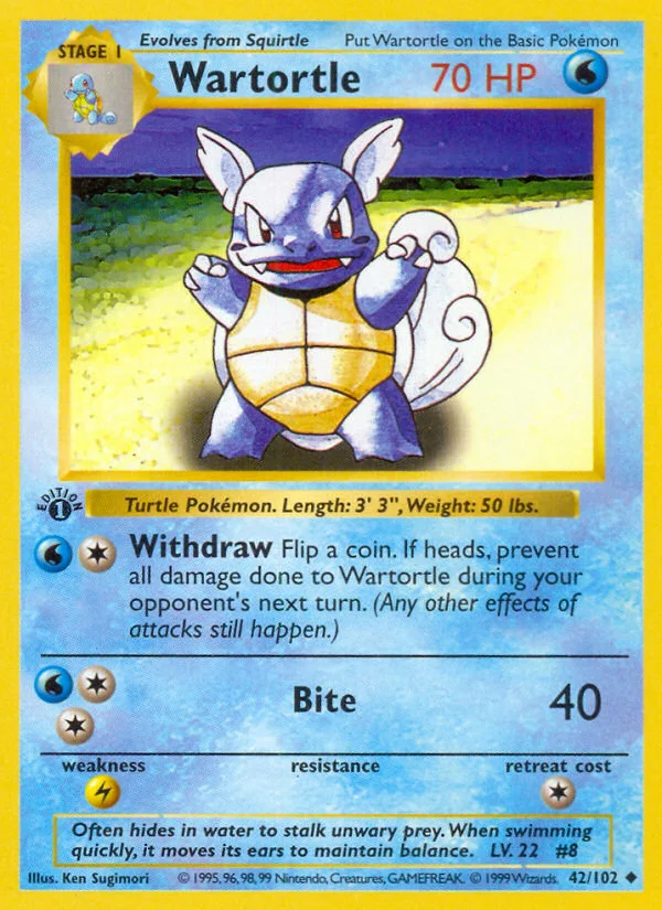 Wartortle Pokemon card