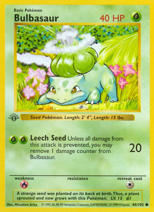 Bulbasaur Pokemon card