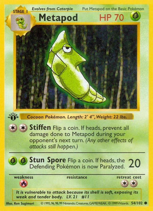 Metapod Pokemon card