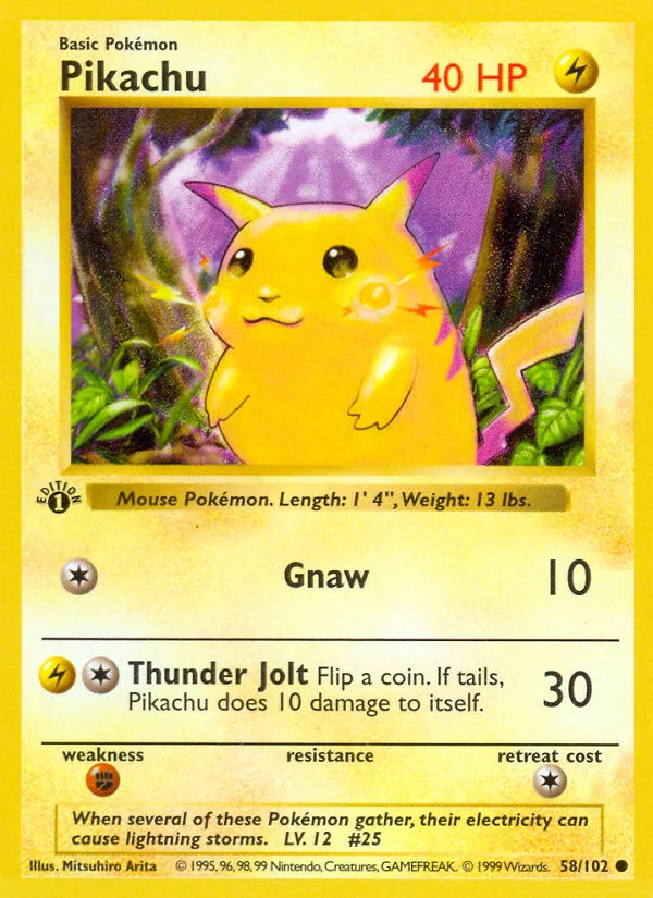 Pikachu Pokemon card