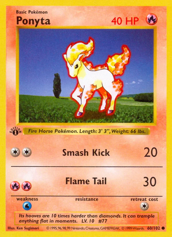 Ponyta Pokemon card