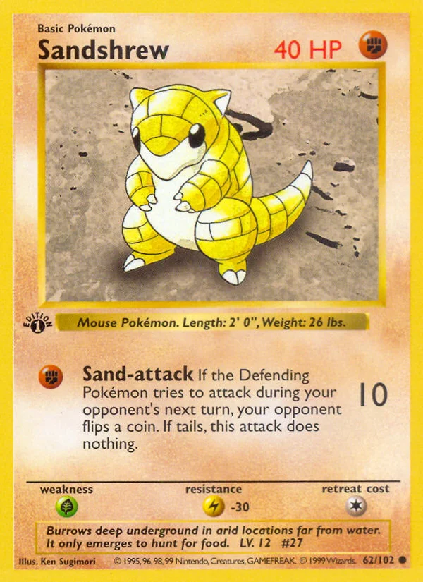 Sandshrew Pokemon card