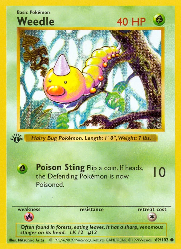 Weedle Pokemon card