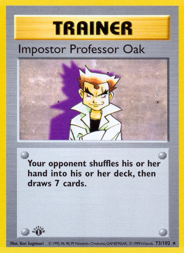 Impostor Professor Oak Pokemon card