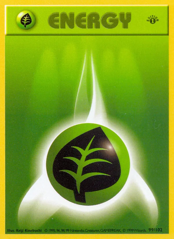 Grass Energy Pokemon card