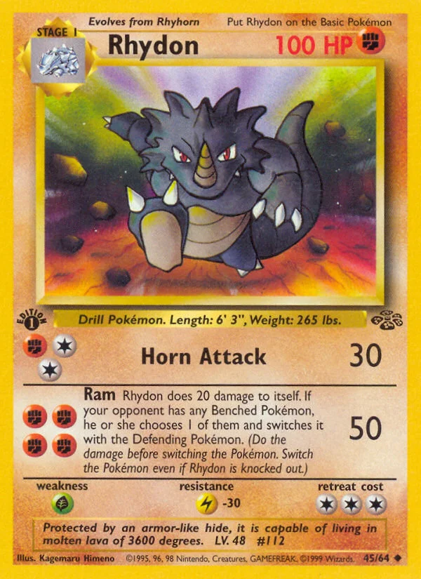Rhydon Pokemon card