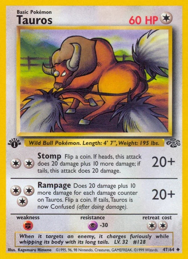 Tauros Pokemon card