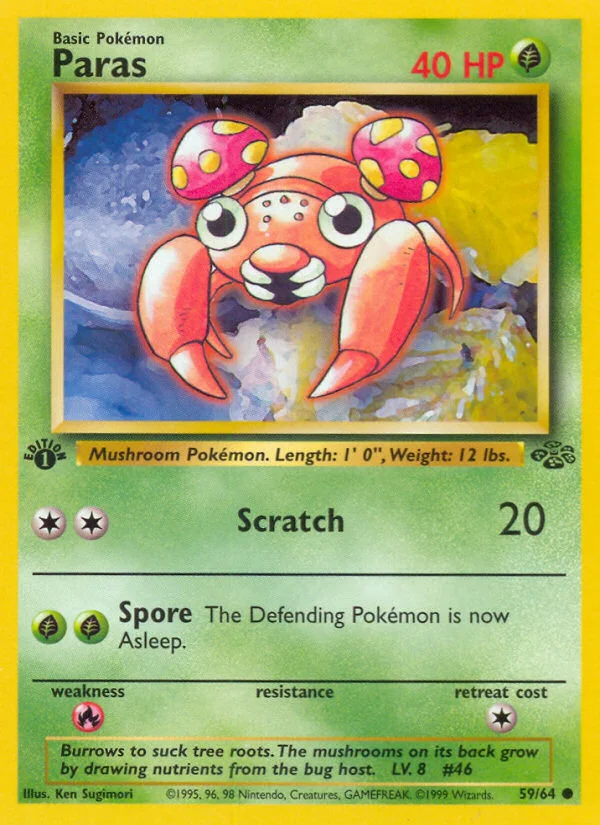 Paras Pokemon card
