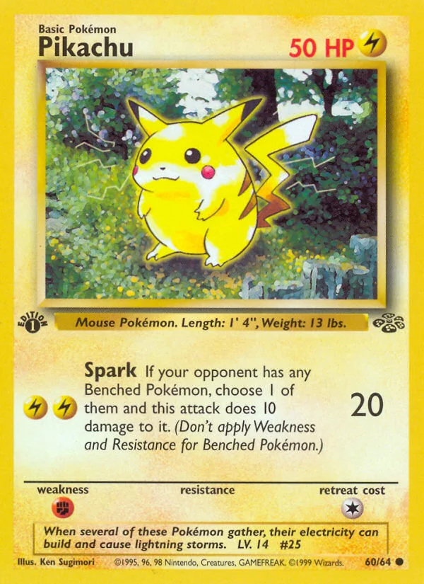 Pikachu Pokemon card