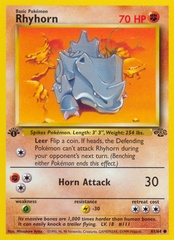 Rhyhorn Pokemon card