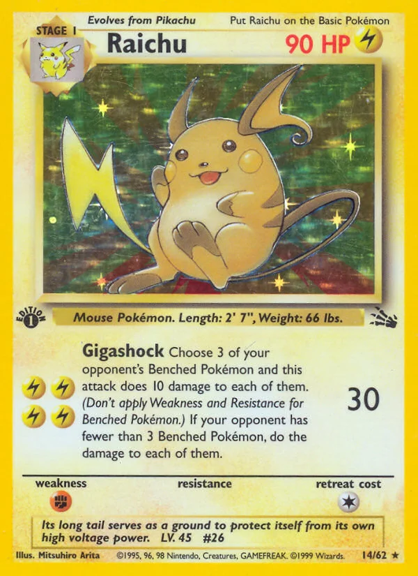 Raichu Pokemon card