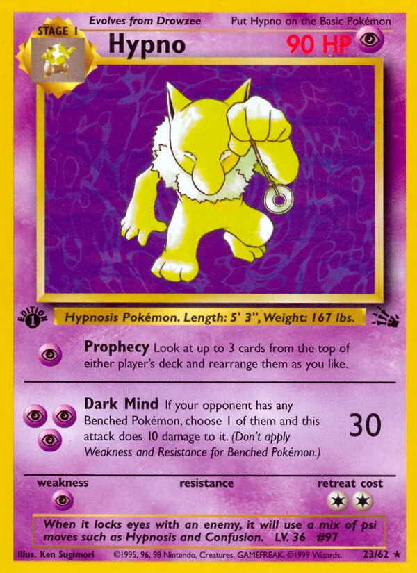 Hypno Pokemon card