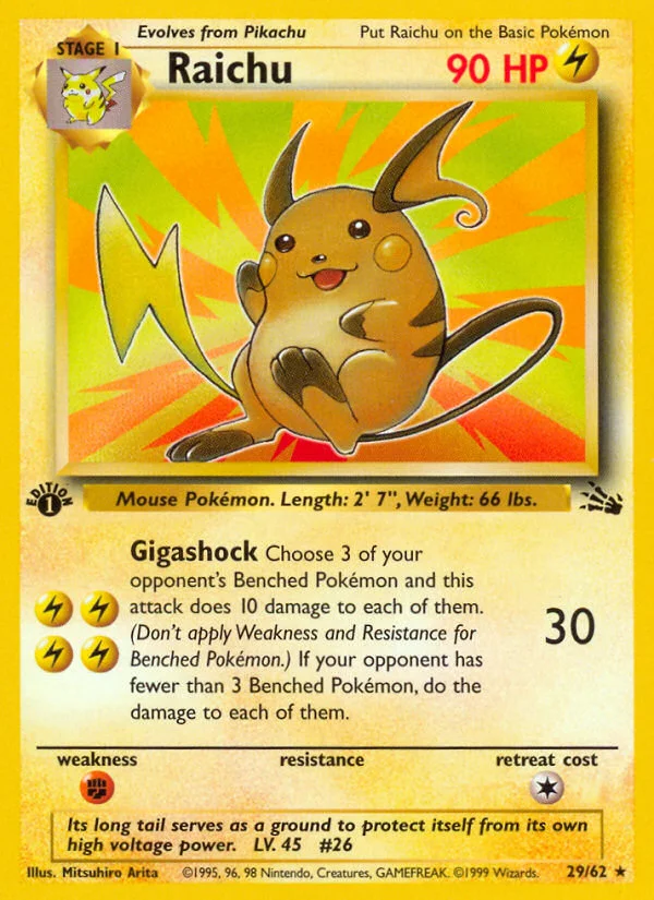 Raichu Pokemon card
