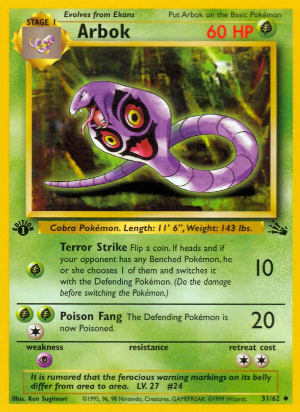 Arbok Pokemon card