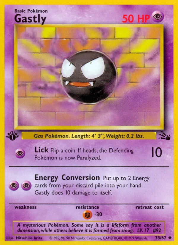 Gastly Pokemon card