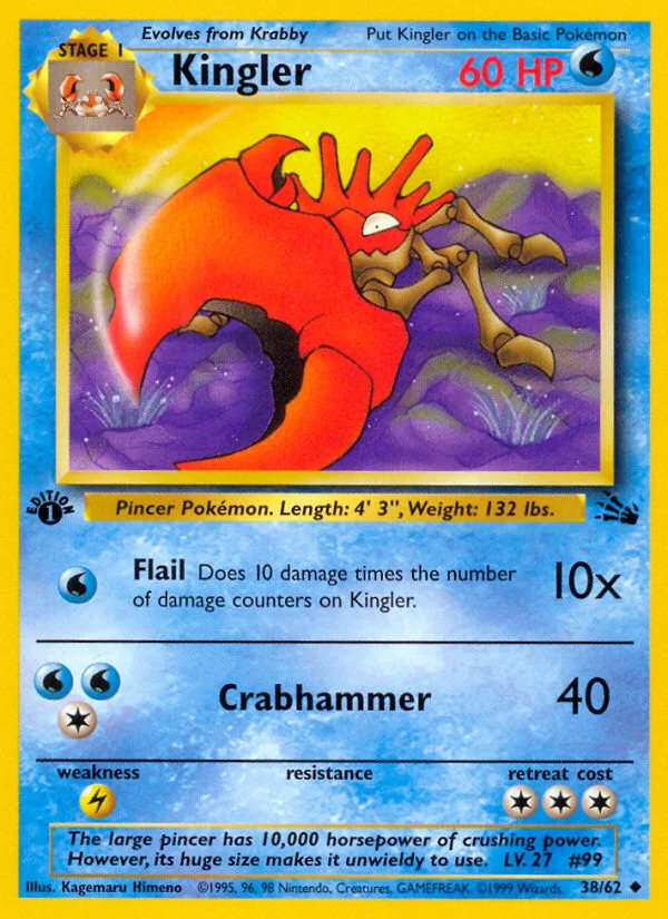Kingler Pokemon card