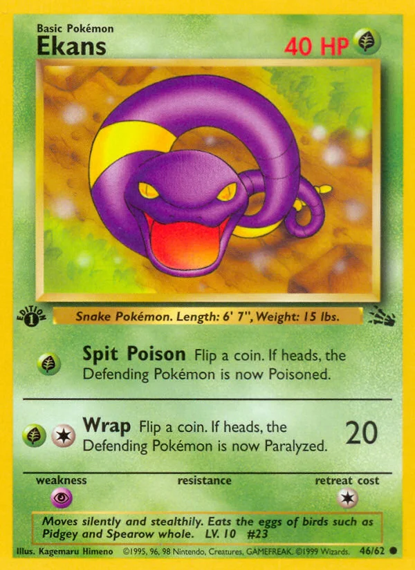 Ekans Pokemon card