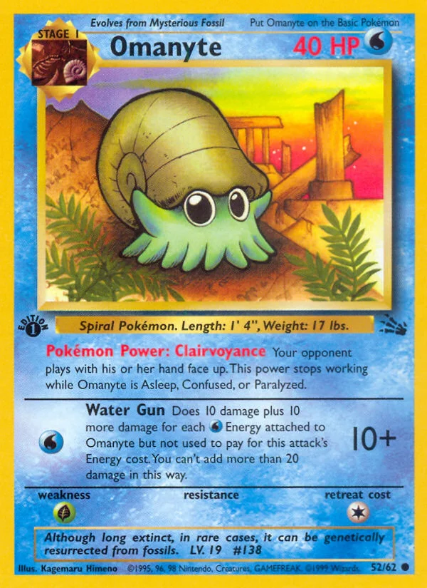 Omanyte Pokemon card