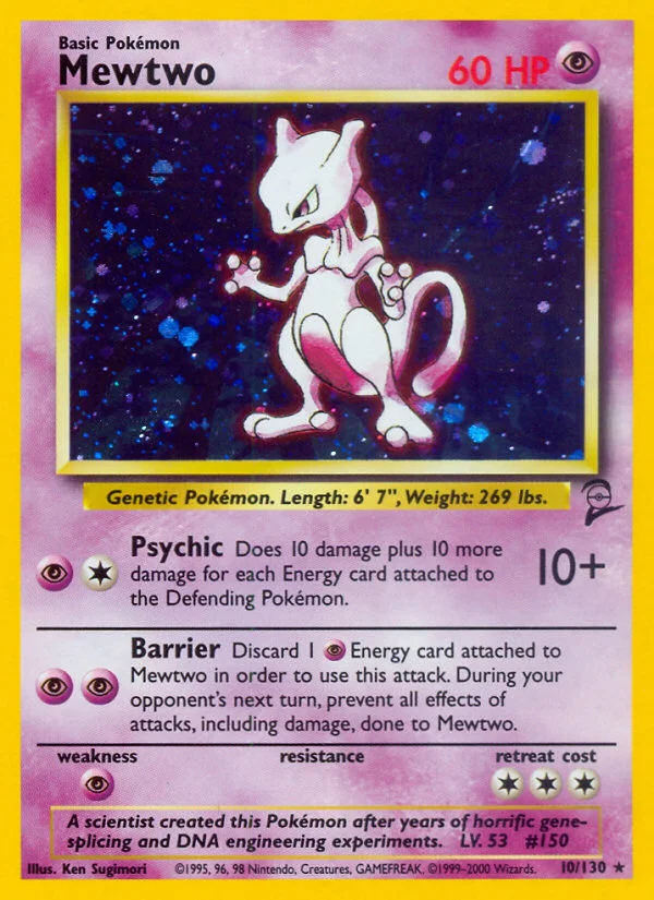 Mewtwo Pokemon card