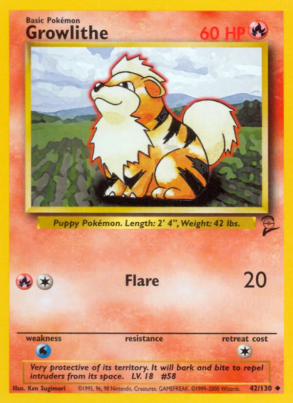 Growlithe Pokemon card