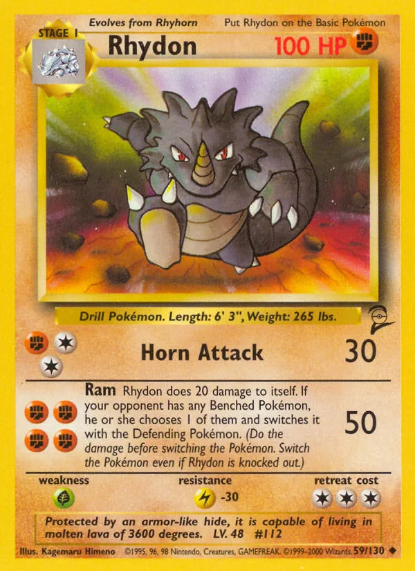 Rhydon Pokemon card