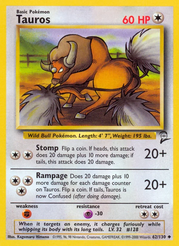 Tauros Pokemon card