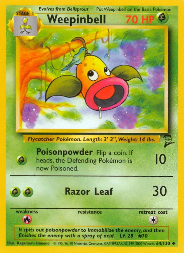 Weepinbell Pokemon card