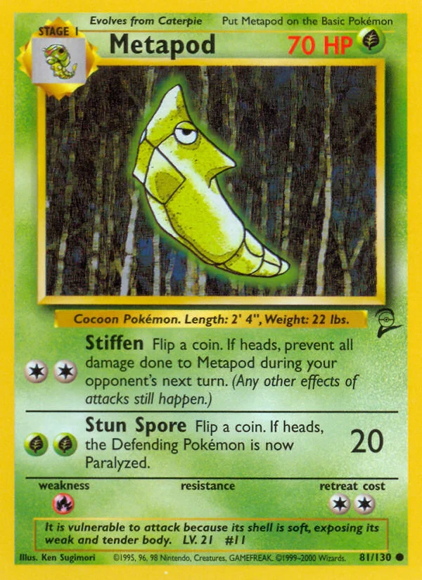 Metapod Pokemon card