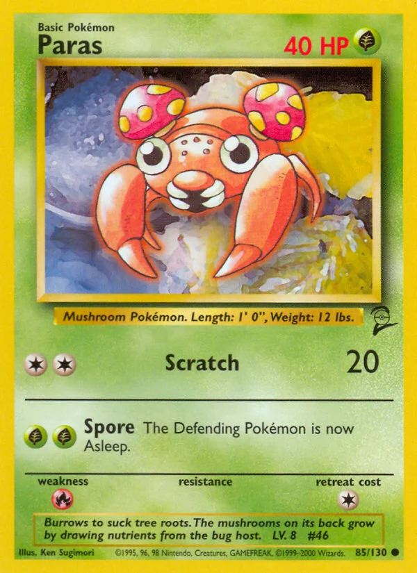 Paras Pokemon card