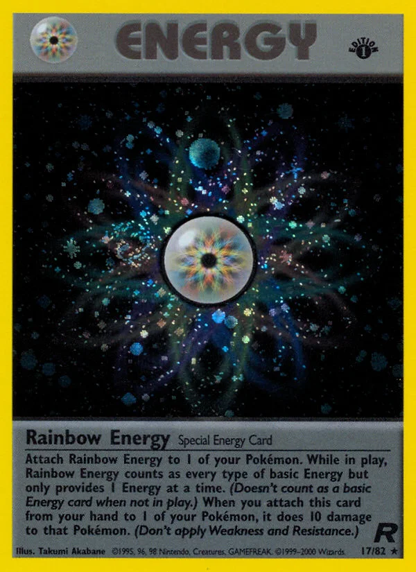 Rainbow Energy Pokemon card