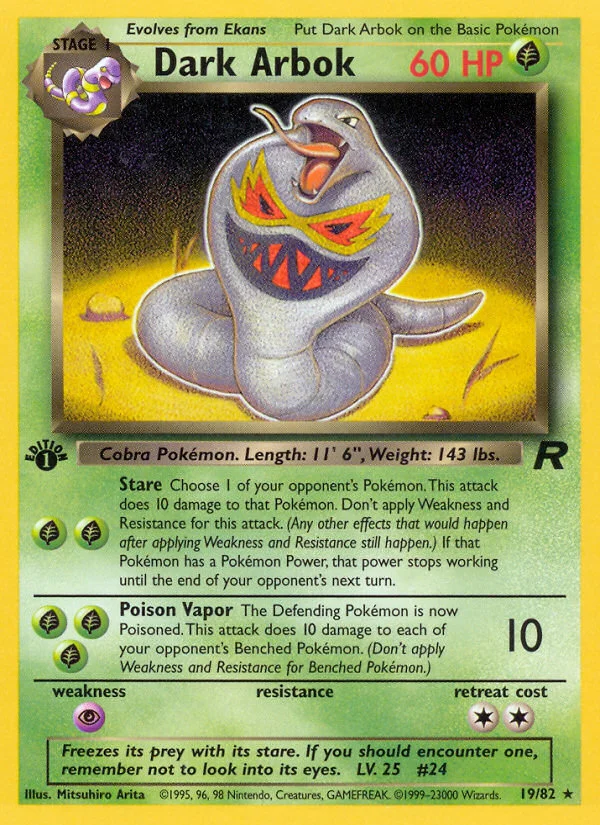 Dark Arbok Pokemon card