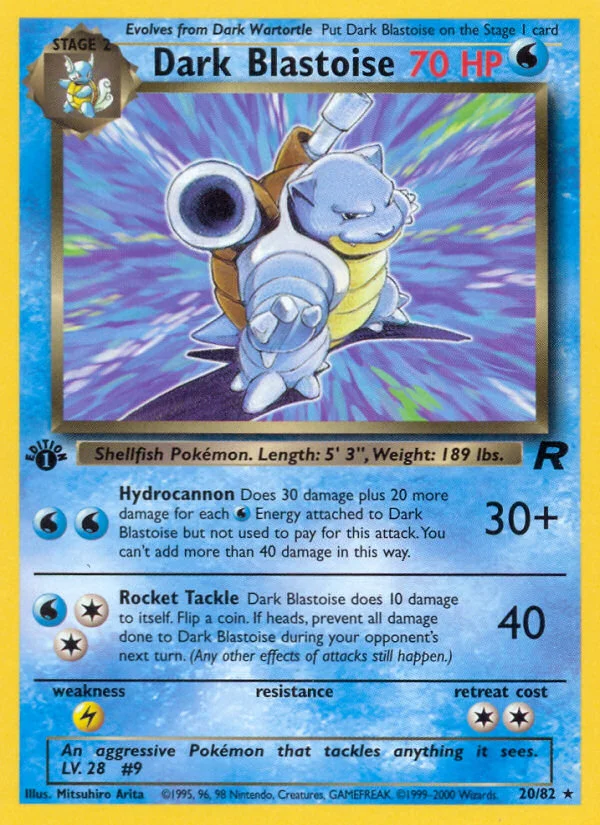Dark Blastoise Pokemon card