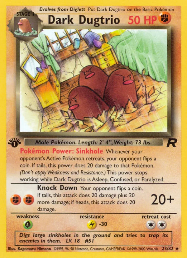 Dark Dugtrio Pokemon card