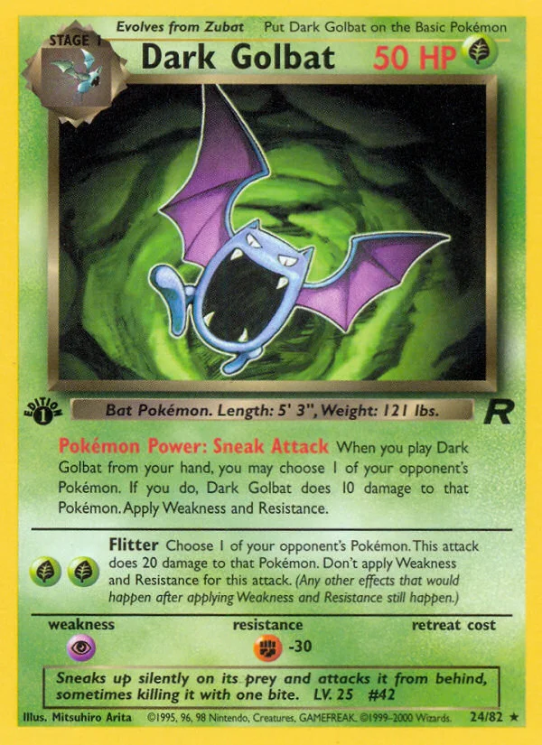 Dark Golbat Pokemon card