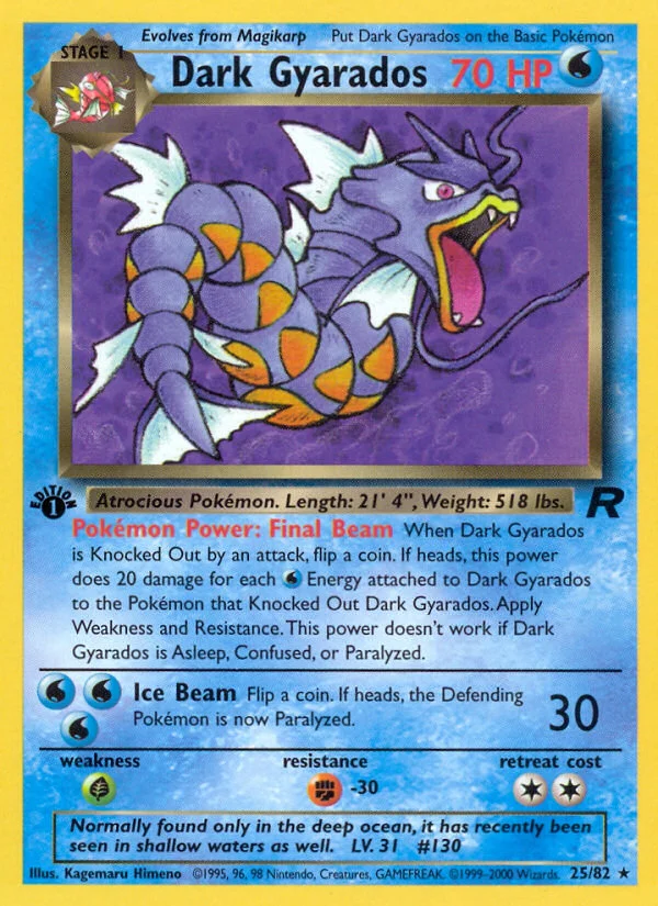 Dark Gyarados Pokemon card