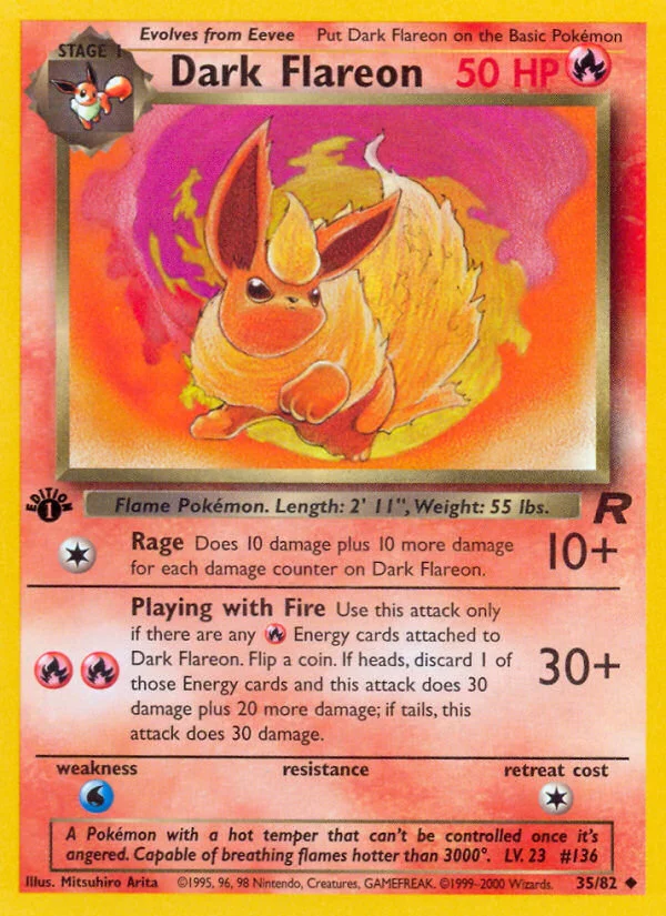 Dark Flareon Pokemon card