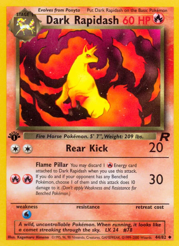 Dark Rapidash Pokemon card