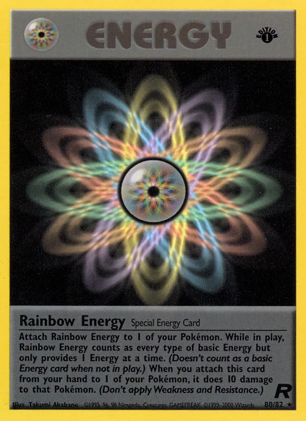 Rainbow Energy Pokemon card