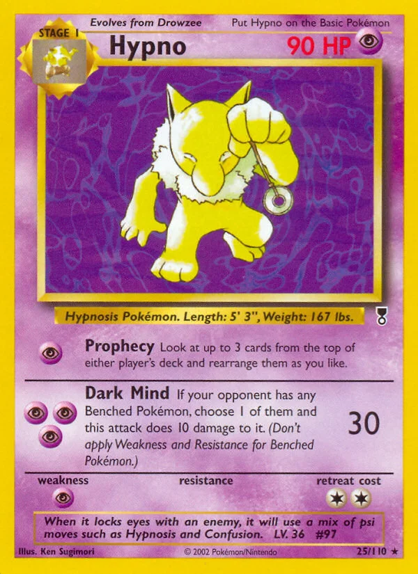 Hypno Pokemon card