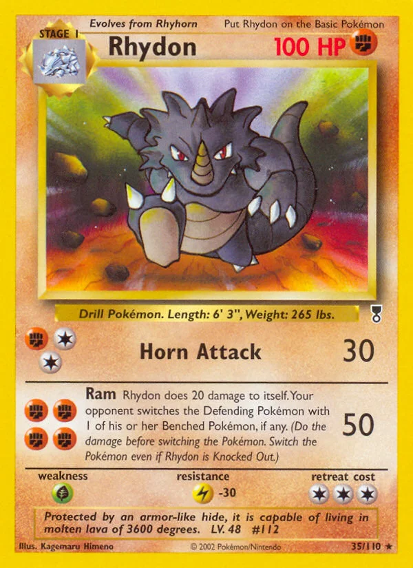Rhydon Pokemon card