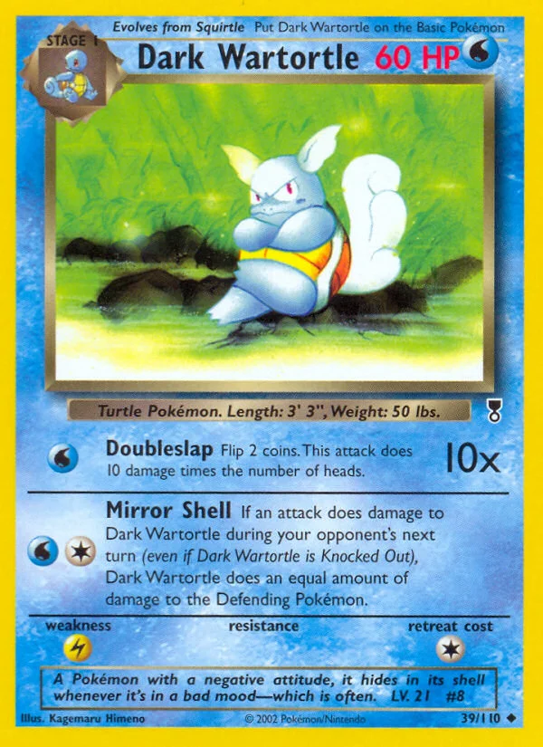 Dark Wartortle Pokemon card