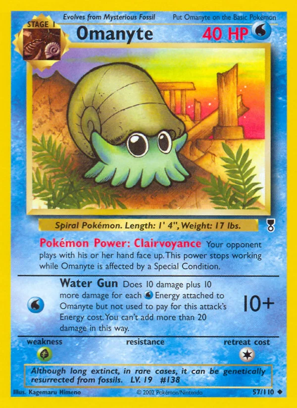 Omanyte Pokemon card