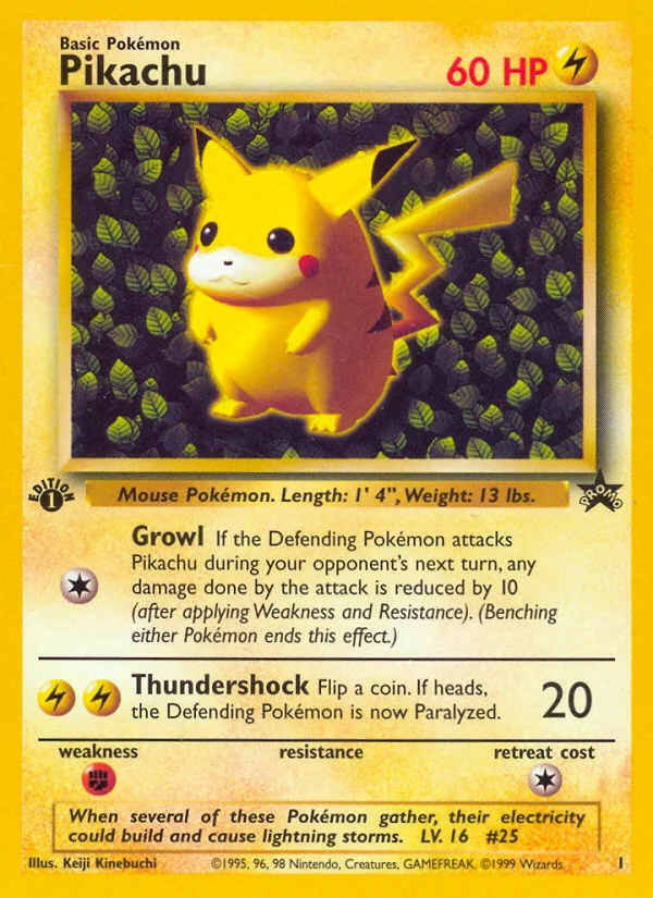 Pikachu Pokemon card